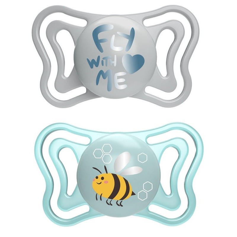 Chicco succhietto light azzurro silicone 2-6m 2 pezzi Chicco succhietto light azzurro silicone 2-6m 2 pezzi