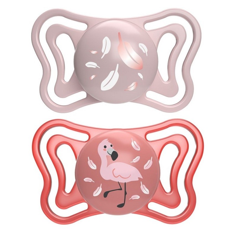 Chicco succhietto light rosa silicone 6-16m 2 pezzi Chicco succhietto light rosa silicone 6-16m 2 pezzi