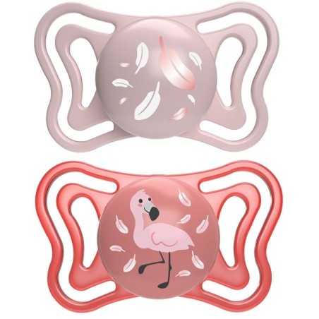 Chicco succhietto light rosa silicone 6-16m 2 pezzi