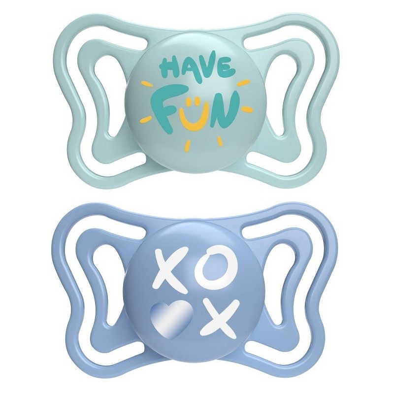Chicco succhietto light azzurro silicone 6-16m 2 pezzi Chicco succhietto light azzurro silicone 6-16m 2 pezzi