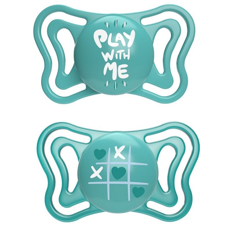 Chicco succhietto light azzurro silicone 16-36m 2 pezzi Chicco succhietto light azzurro silicone 16-36m 2 pezzi