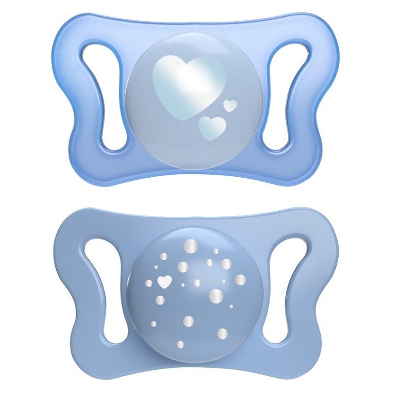 Chicco succhietto micro azzurro silicone 0-2m 2 pezzi Chicco succhietto micro azzurro silicone 0-2m 2 pezzi
