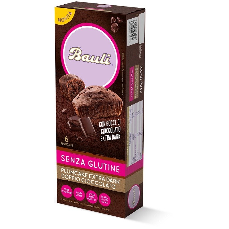 Bauli plumcake extra dark doppio cioccolato 6 pezzi da 35 g Bauli plumcake extra dark doppio cioccolato 6 pezzi da 35 g