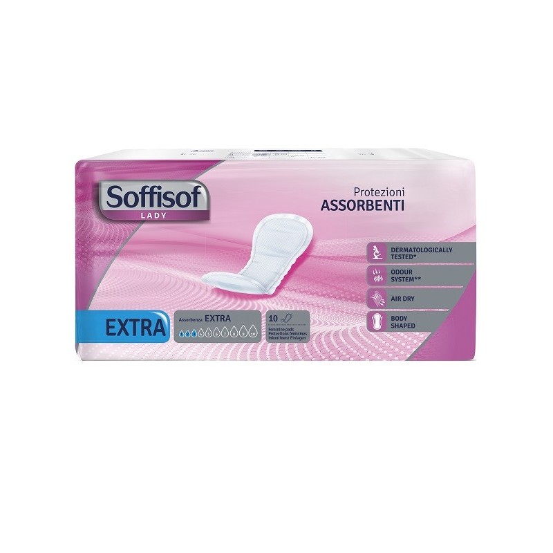 Pannolone per incontinenza sagomato soffisof lady extra 10 pezzi Pannolone per incontinenza sagomato soffisof lady extra 10 pezzi
