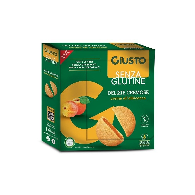 Giusto senza glutine delizie cremose albicocca 6 confezionida 30 g Giusto senza glutine delizie cremose albicocca 6 confezionida 30 g