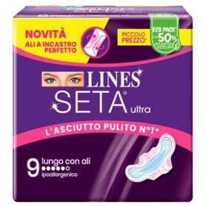 Lines seta ultra assorbenti lungo ali dwct 9 pezzi