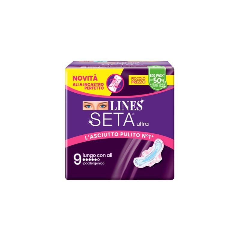 Lines seta ultra assorbenti lungo ali dwct 9 pezzi