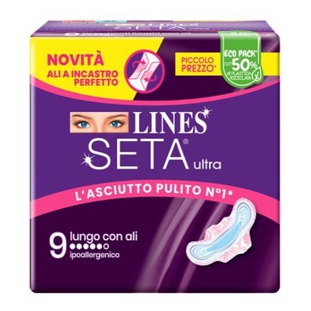 Lines seta ultra assorbenti lungo ali dwct 9 pezzi
