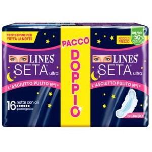 Lines seta ultra assorbenti notte vp dwct 16 pezzi
