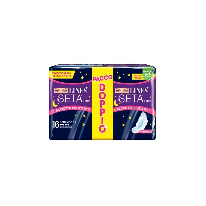 Lines seta ultra assorbenti notte vp dwct 16 pezzi