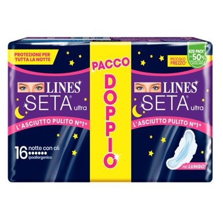 Lines seta ultra assorbenti notte vp dwct 16 pezzi