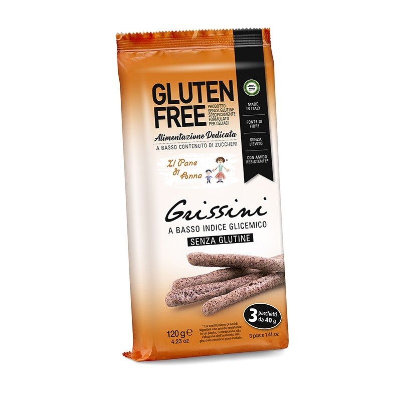 Il pane di anna grissini a basso indice glicemico 3 pacchetti da 40 g