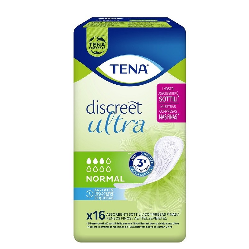 Pannolone sagomato tena discreet ultra normal 16 pezzi Pannolone sagomato tena discreet ultra normal 16 pezzi