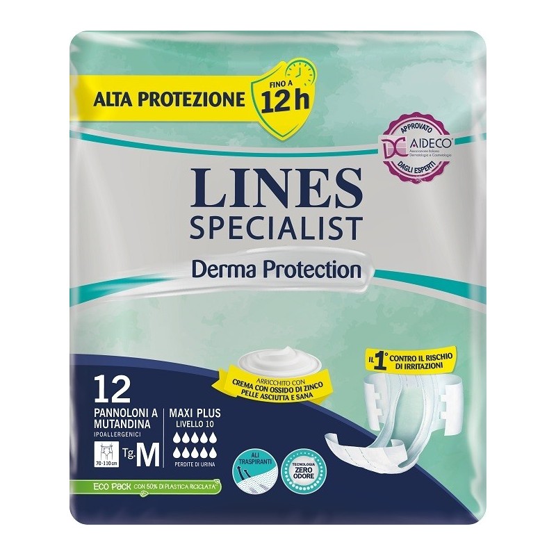 Pannolone mutandina lines specialist derm ap m 12 pezzi
