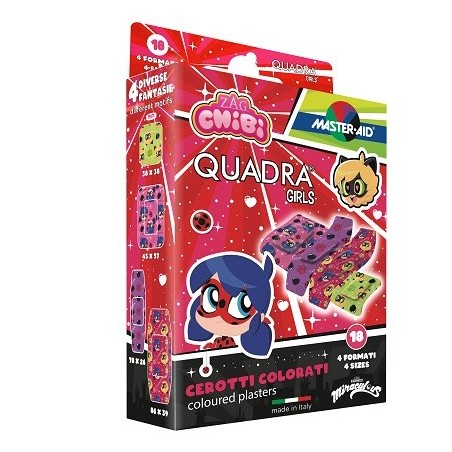 Cerotto master-aid quadra girls lady bug assortiti 18 pezzi