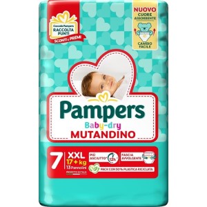 Pampers baby dry pannolino mutandina xxl small pack 13 pezzi
