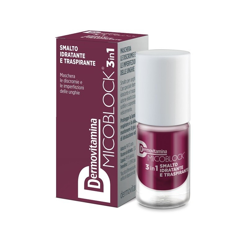 Dermovitamina micoblock 3in1 smalto idratante traspirante prugna 5 ml