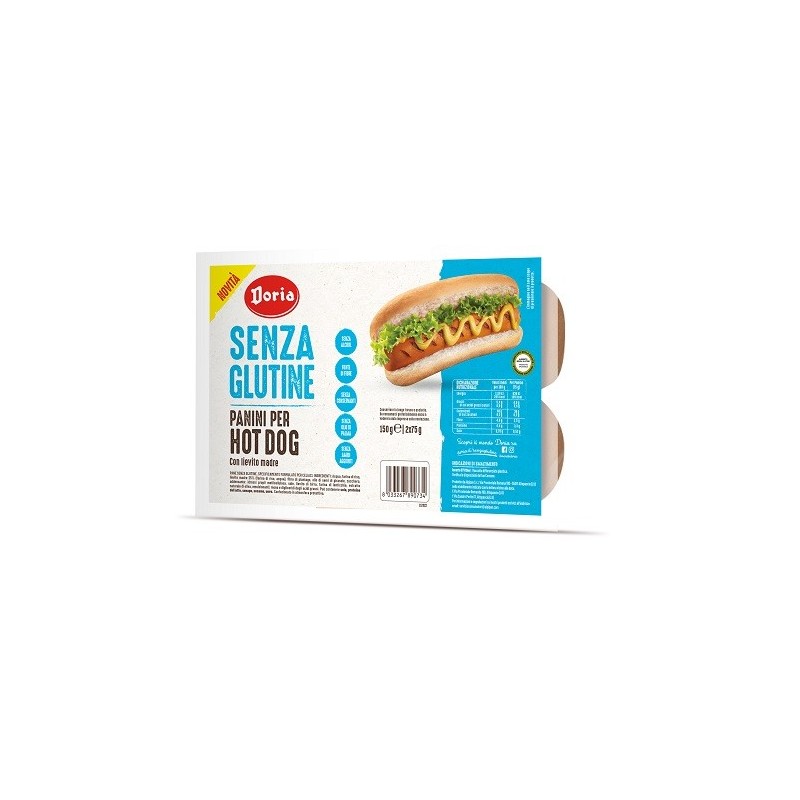 Doria panini per hot dog hb 2 pezzi da 75 g
