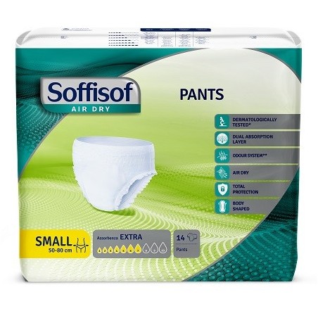 Pannolone per incontinenza soffisof pull up air dry small 14pezzi