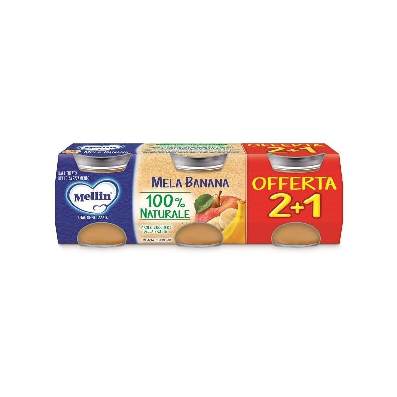 Mellin omogeneizzato mela banana 3 pezzi da 100 g