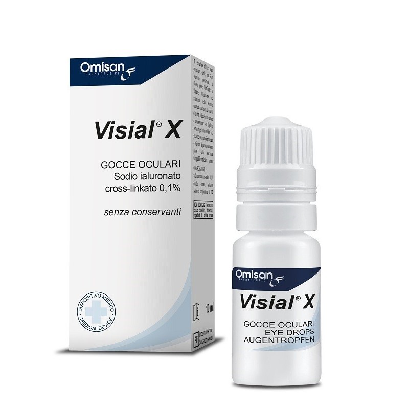 Gocce oculari visial x acido ialuronico cross-linkato 0,1% 10 ml Gocce oculari visial x acido ialuronico cross-linkato 0,1% 10 ml