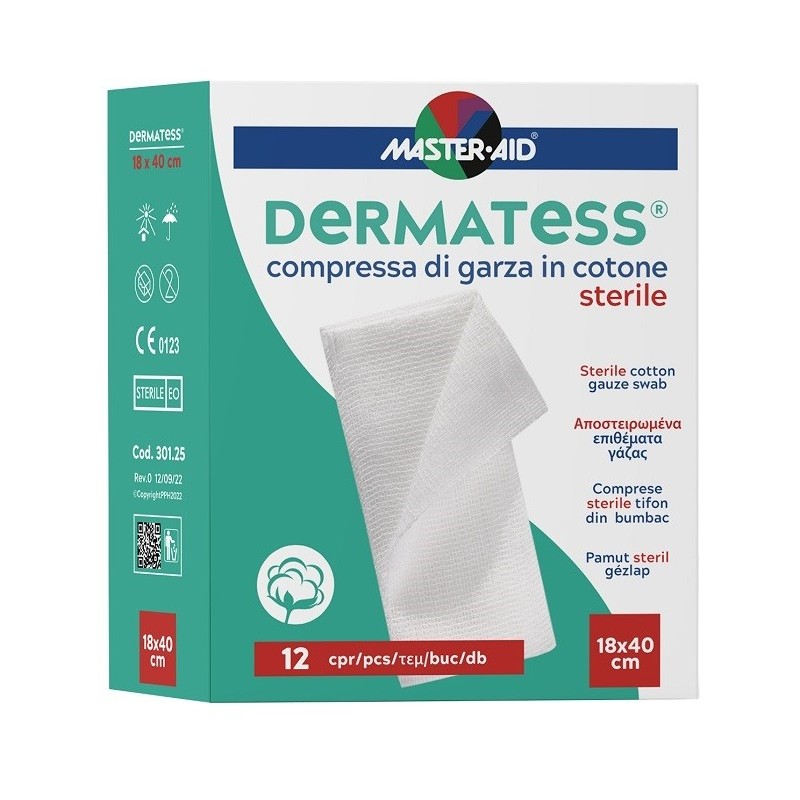 Garza idrofila dermatess cotone 18x40 12 pezzi