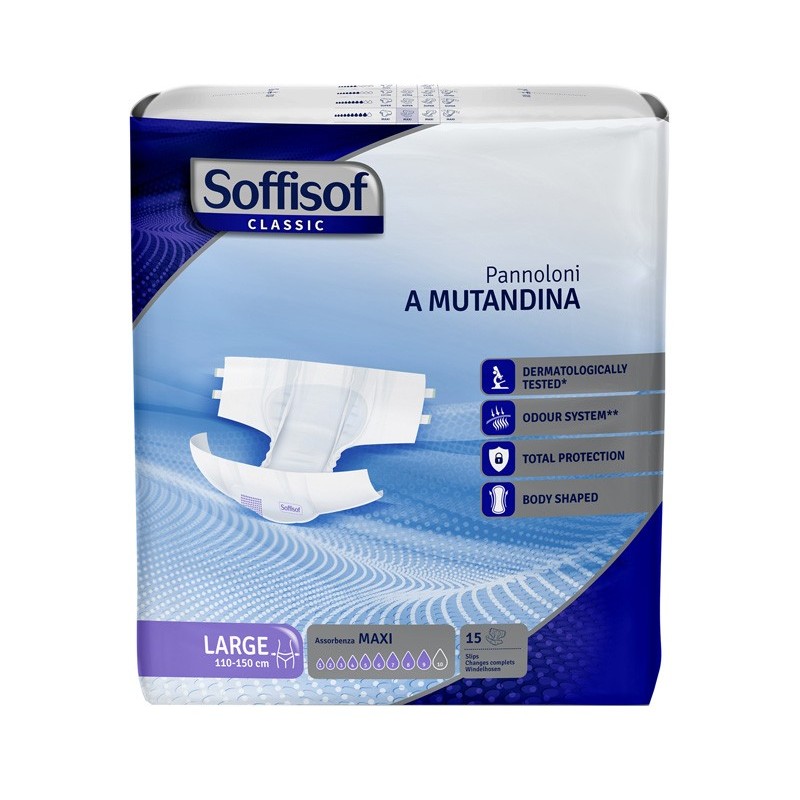 Pannolino mutandina soffisof classic maxi l 15 pezzi