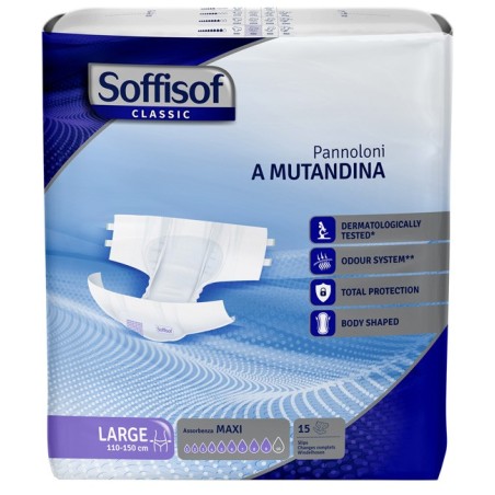 Pannolino mutandina soffisof classic maxi l 15 pezzi
