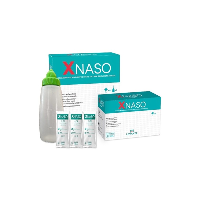 Soluzione salina con peg 3350 e sali per irrigazione nasalexnaso 30 bustine + 1 erogatore