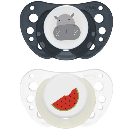Chicco succhietti air blu lumi silicone 16-36 mesi 2 pezzi