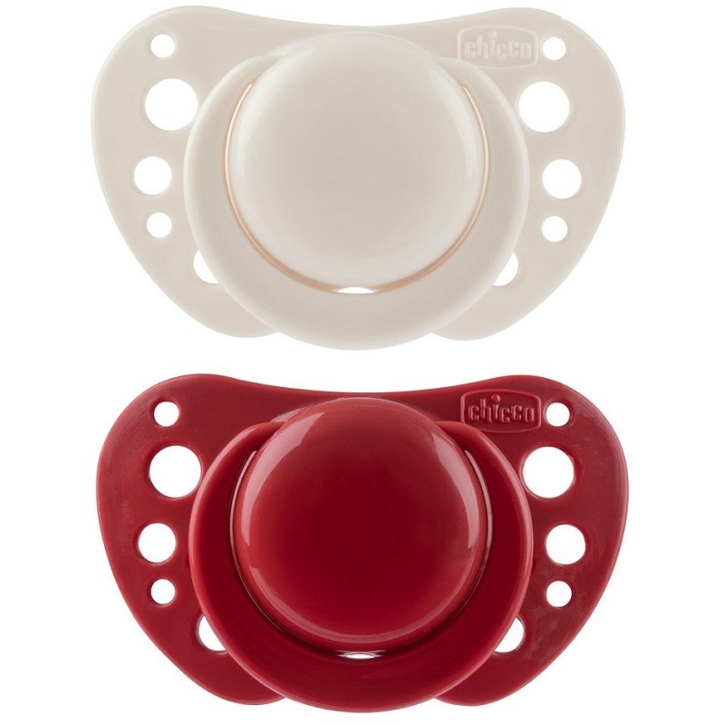 Chicco succhietti air rosso silicone 6-16 mesi 2 pezzi