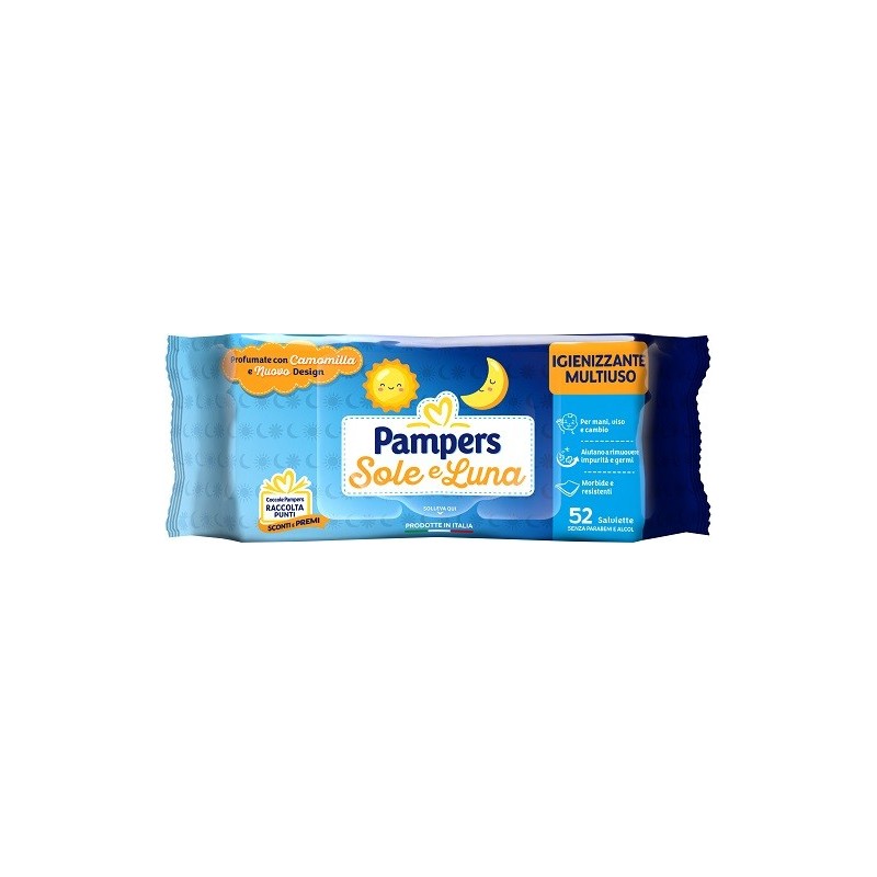 Pampers wipes sole & luna 30 buste da 52 salviettine