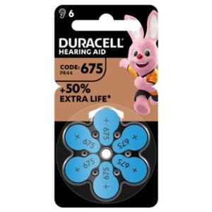 Duracell easy tab 675 blu batteria per apparecchio acustico6 pezzi