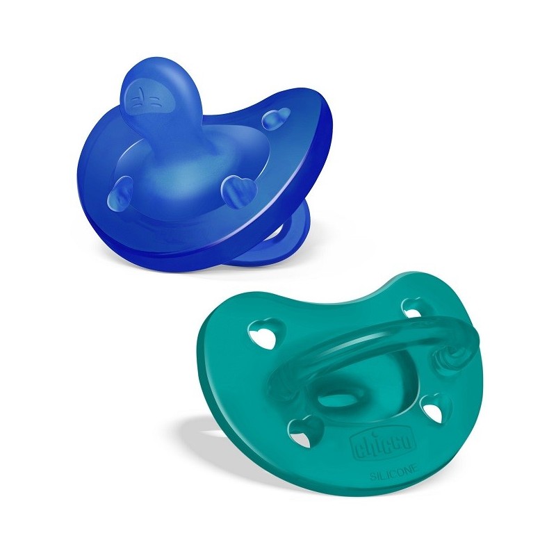 Chicco gommotto silicone azzurro 6-16 mesi 2 pezzi