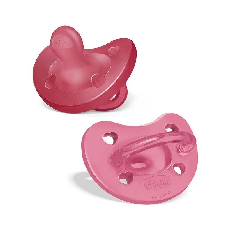 Chicco gommotto silicone rosa 16-36 mesi 2 pezzi