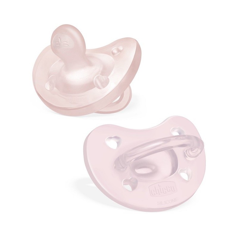 Chicco gommotto silicone rosa 2-6 mesi 2 pezzi