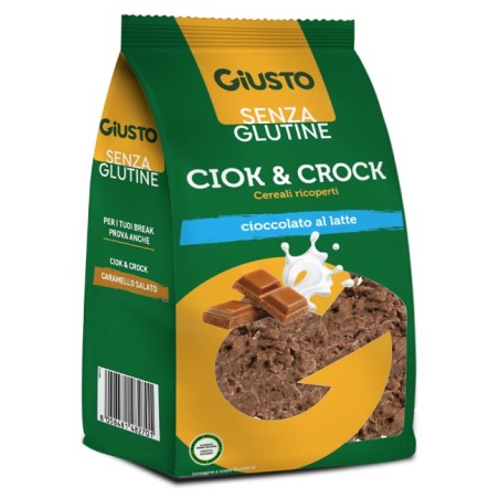 Giusto senza glutine ciock & crock cereali ricoperti di cioccolato al latte 125 g