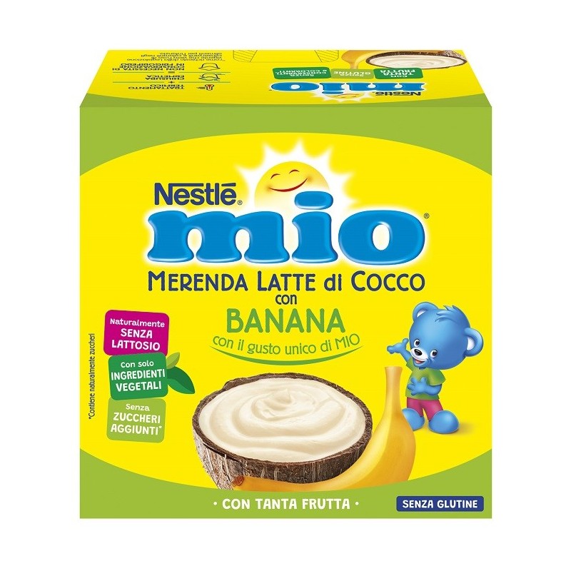 Mio merenda latte cocco con banana 4 pezzi Mio merenda latte cocco con banana 4 pezzi