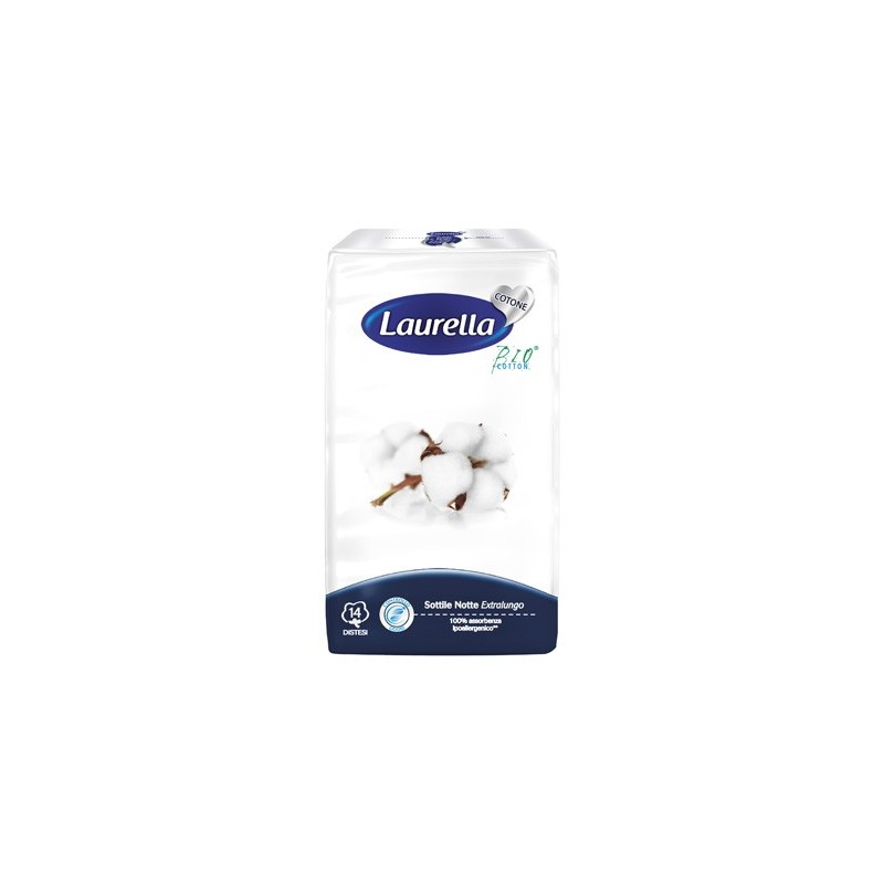 Assorbente laurella in cotone sottile notte disteso 14 pezzi