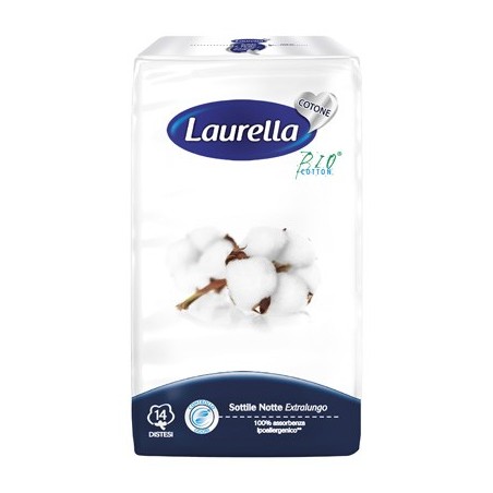 Assorbente laurella in cotone sottile notte disteso 14 pezzi