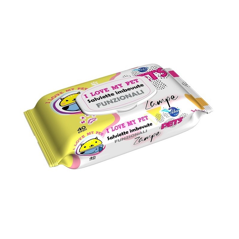 A+cure i love my pet funzionale salviette pop-up zampe 40 pezzi ricarica A+cure i love my pet funzionale salviette pop-up zampe 40 pezzi ricarica