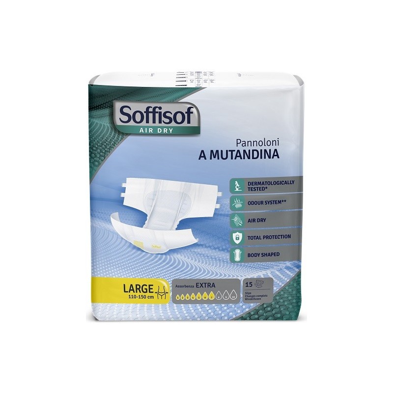 Pannolino mutandina air dry soffisof extra l 15 pezzi