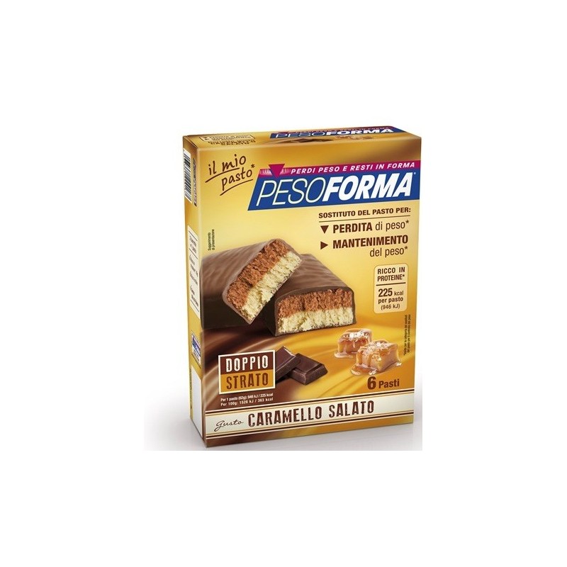 Pesoforma barretta al caramello salato 12 pezzi da 31 g