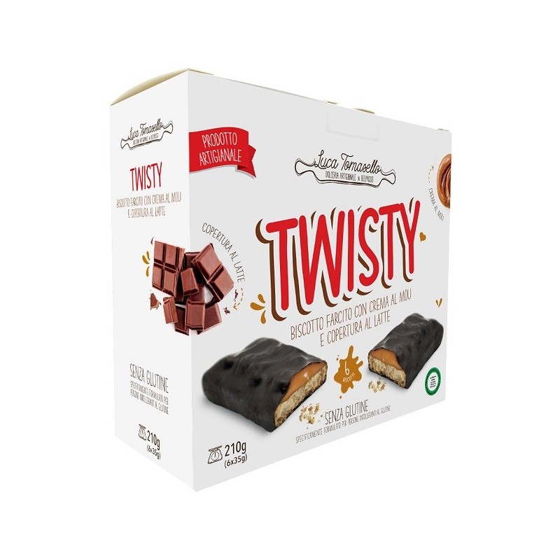 Twisty biscotto con crema mou rb senza glutine 210 g Twisty biscotto con crema mou rb senza glutine 210 g