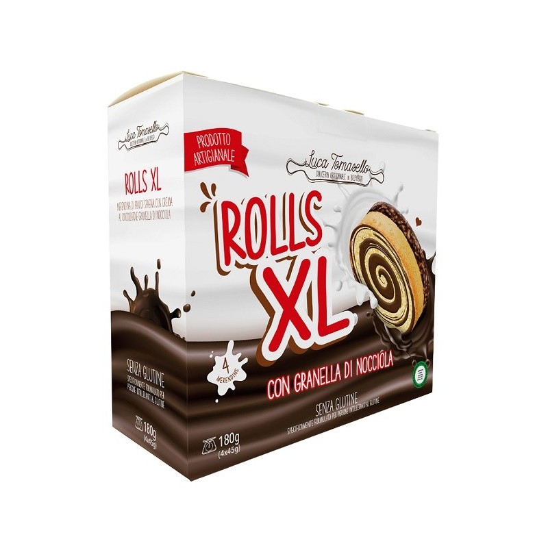 Rolls xl merendina pan di spagna granella nocciola 180 g
