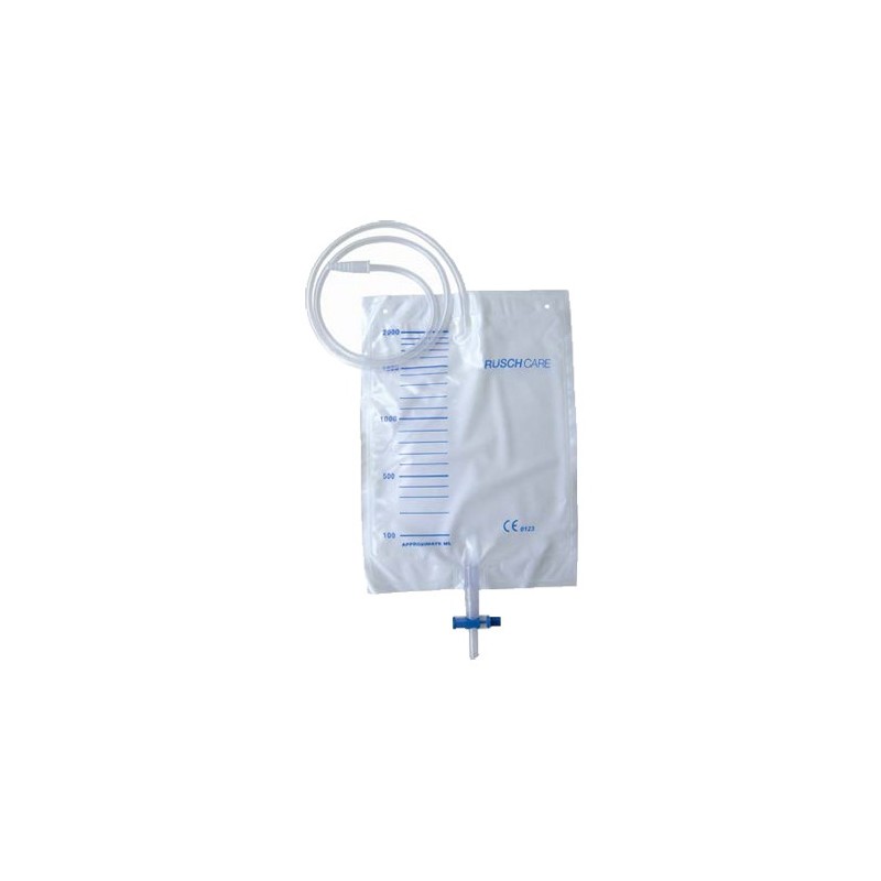 Sacca raccolta urina da letto in pvc volume 2000 ml valvoladi non ritorno rubinetto scarico t-tap tubo di raccordo diametro 5-7 