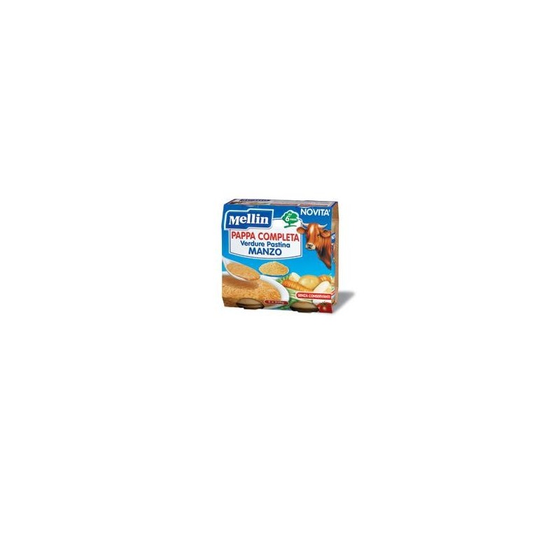Mellin pappa completa manzo 250 g 2 pezzi