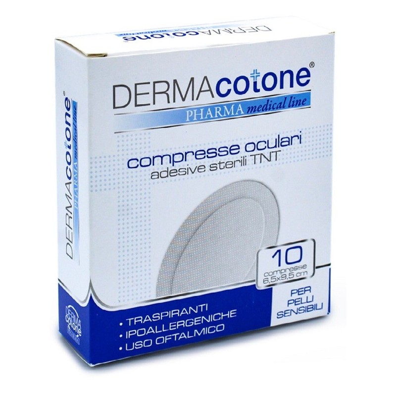 Compressa oculare adesiva tnt dermacotone 6,5x9,5cm 10 pezzi