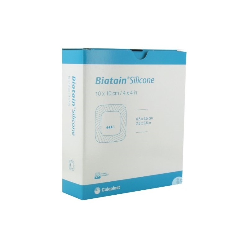 Medicazione biatain in schiuma di poliuretano con bordo adesivo in silicone lite 10x10 cm 10 pezzi