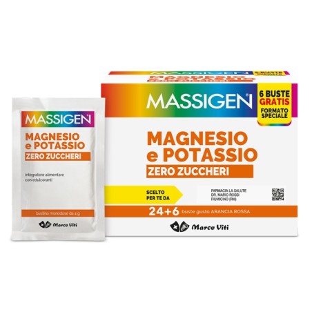 Massigen magnesio potassio zero zucchero 24 bustine + 6 bustine Massigen magnesio potassio zero zucchero 24 bustine + 6 bustine
